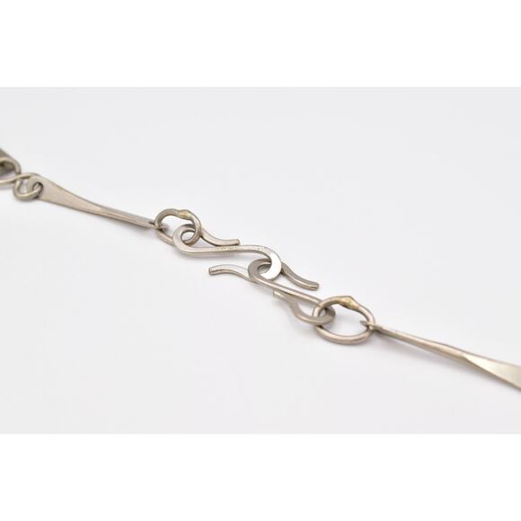 Joseph Boris Brutalist Mixed Metal Flower Chain Belt Hammered Brass Chunky main image 9